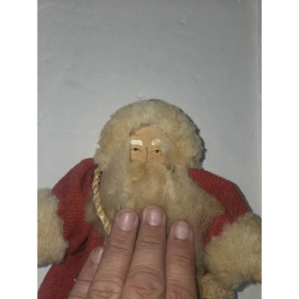 Santa Claus Fabric Figurine Vintage Red Outfit Christmas